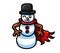 Happy Winking Snowman With a Cape