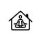 Happy woman doing yoga at home icon. Relaxation and concentration. Quarantine activity. Mental health exercise. Vector on isolated