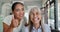 Happy woman, glasses and optometrist with thumbs up for health, sight or eye care at shop or store. Portrait of female