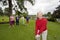 Happy Woman Golfing