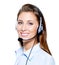 Happy woman in headset