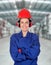 Happy woman industrial worker