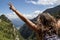 Happy Woman on Mountain Hike