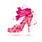 Happy woman`s day! 8 March holiday. High heels shoe.