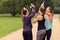 Happy Women Relaxing After Outdoor Exercise