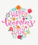 Happy Women`s day card, handdrawn lettering.