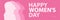 Happy women\\\'s day. March 8. Horizontal poster with three silhouettes of female faces