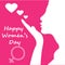 Happy women`s day woman with gender icons