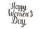 Happy womens day calligraphy noTE