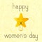 Happy womens day greeting card with musical star