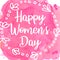 Happy Womens day lettering with floral frame