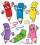 Happy wooden crayons theme set 1