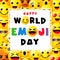 Happy world emoji day square banner