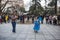 The happy xinjiang dance in nanjing xuanwu lake park.