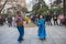 The happy xinjiang dance in nanjing xuanwu lake park.