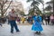 The happy xinjiang dance in nanjing xuanwu lake park.