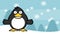 happy xmas penguin character cartoon christmas background postal illustration