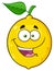 Happy Yellow Lemon Fruit Cartoon Emoji Face Character With Funny Expression