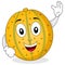 Happy Yellow Melon Cartoon Character