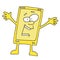 Happy Yellow Smartphone Cartoon Character