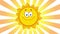 Happy Yellow Sun Cartoon Character Winking