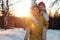 Happy young affectionate couple in winterwear