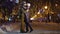 Happy young couple dating and hugging at in evening