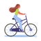 Happy young woman ride bicycle. Healthy and active