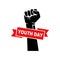 Happy Youth Day symbol icon. Vector Illustration of Hand