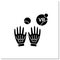 Haptic gloves glyph icon