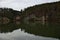 Harasov lake in winter without snow on 16th january in czech republic