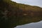 Harasov lake in winter without snow on 16th january in czech republic