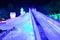 Harbin Ice Festival 2018 -Long Slide - fantastic ice and snow buildings, fun, sledging, night, travel china