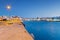 Harbor of Agios Nikolaos at night on Crete