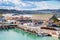 The harbor of Ancona with the boats docked