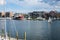 Harbor Area of Annapolis, Maryland on a cloudy spring day with s