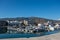 Harbor with boats and fishing schooners. Platamonas Greek is