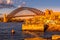 Harbor Bridge and Sydney Port evening view