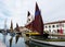 Harbor channel Leonardesque, traditional sailboats, Cesenatico, Italy