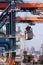 Harbor crane lifting container