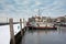 Harbor of Dutch fishery village Urk in wintertime