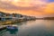 The harbor of the famous resort Chersonissos, Crete, Greece.