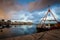 Harbor of Galway City at Sunset.