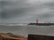 Harbor head at Scheveningen during storm