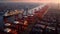 Harbor Hustle: Aerial Glimpse of Hamburg\\\'s Bustling Port