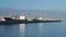 Harbor of Iraklion on Crete Greece. Ships and boats in the harbor right next to the historical town part of Iraklion with its fo