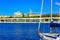 Harbor of Malaga with view of the old town, Costa del Sol, Spain