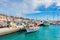 Harbor and Marina of Vlichada Santorini Greece