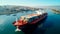 In harbor massive container cargo ship serves international trade. Generative AI