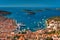 Harbor of old Adriatic island town Hvar